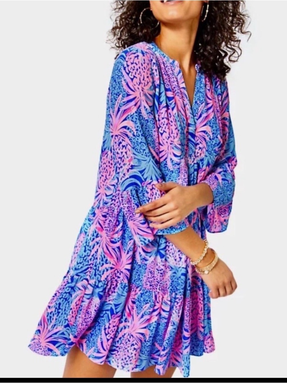 Lilly Pulitzer Gabriel Lileeze Tunic Dress, size 4 oversized